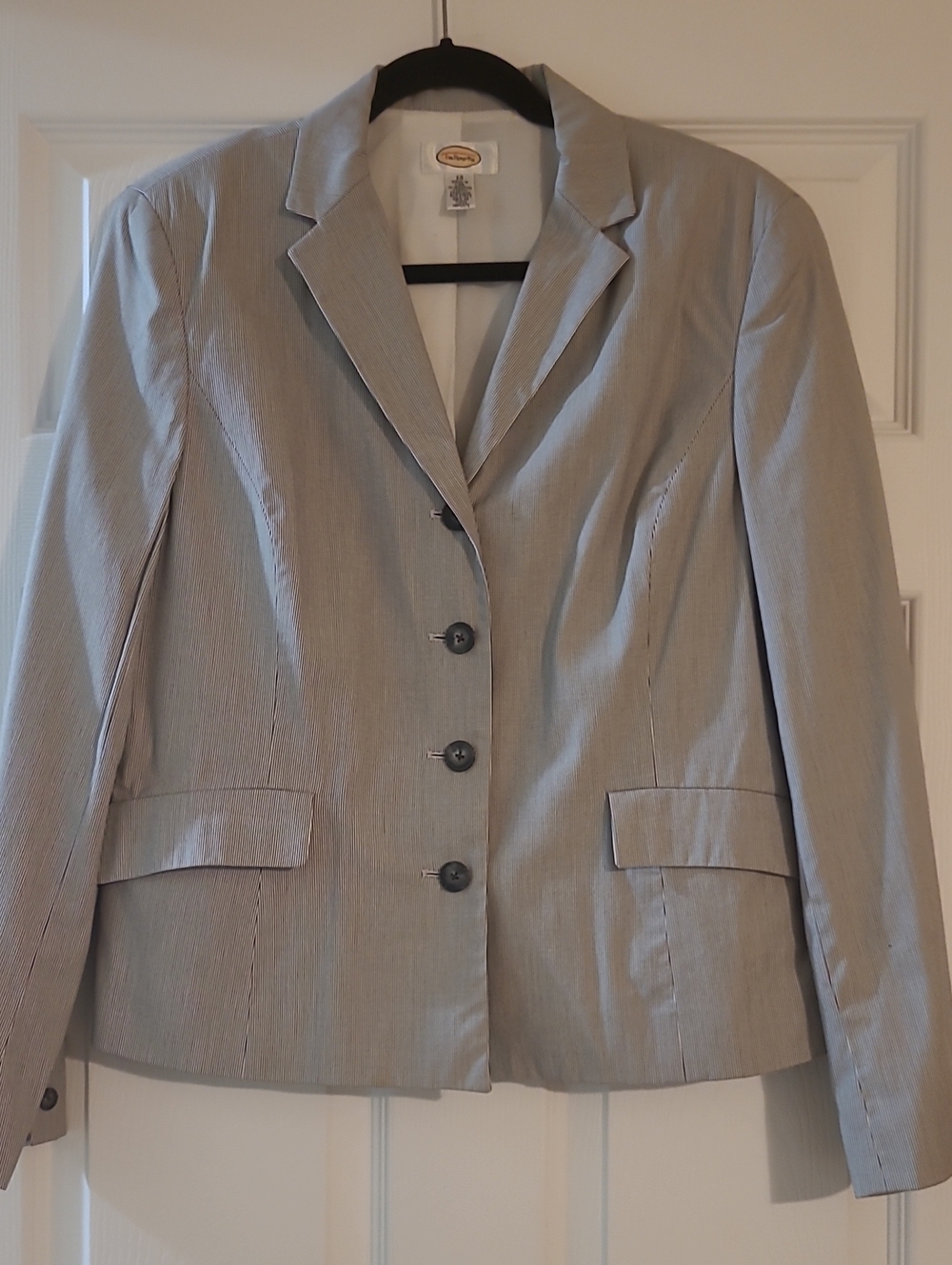 Talbots Women's Navy Pinstripe Tailored Blazer Size 12